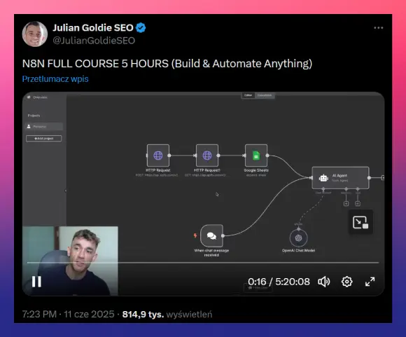 Kurs n8n na youtube