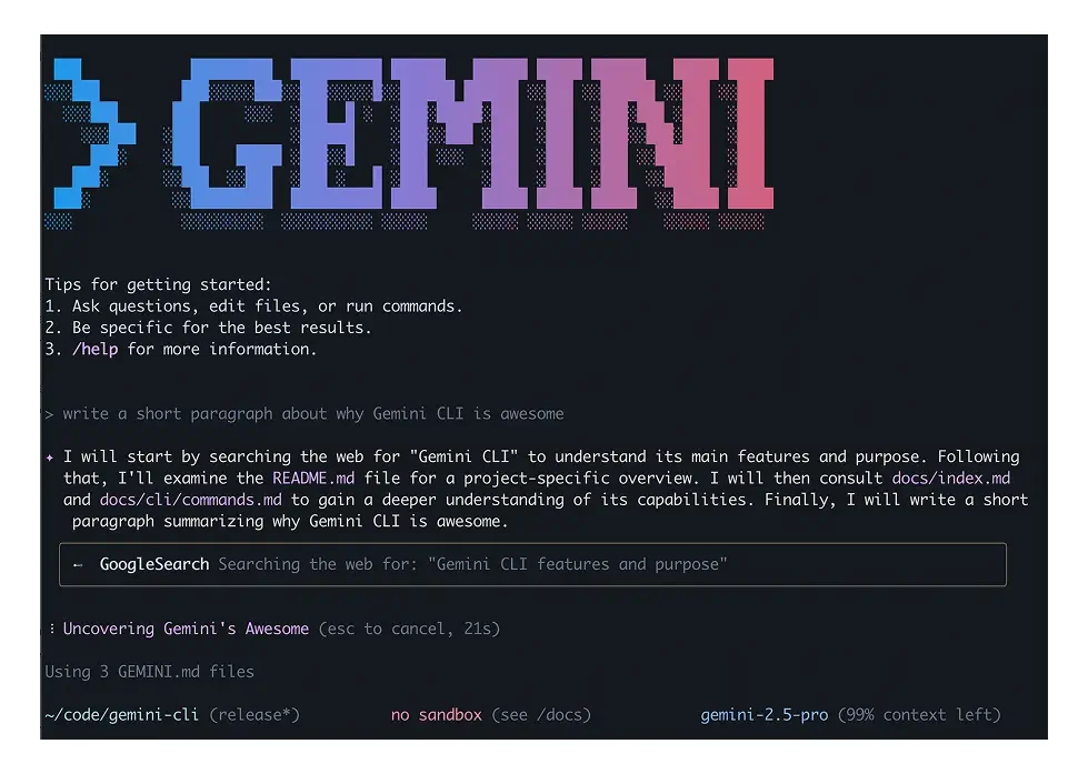 Google uruchamia Gemini CLI