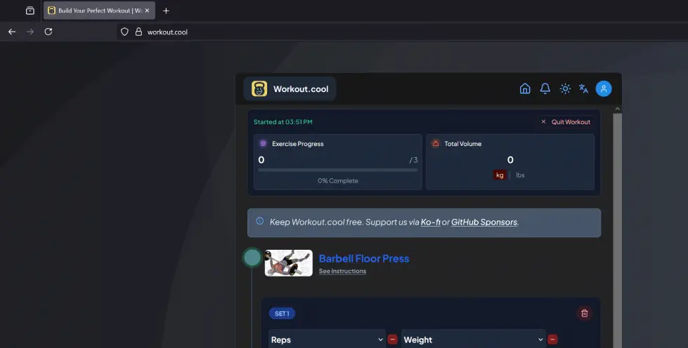 Aplikacja open source workout.cool